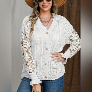 Elegant White Knit Sweater